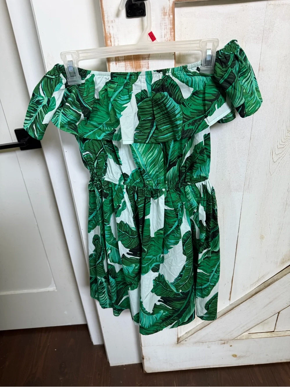 SHEIN Green Tropical Leaf Ruffle Skirted Bottoms 0403
